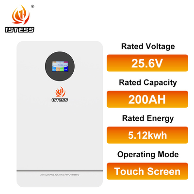 25.6V 200Ah 5.12Kwh Bateria de armazenamento de energia para casa