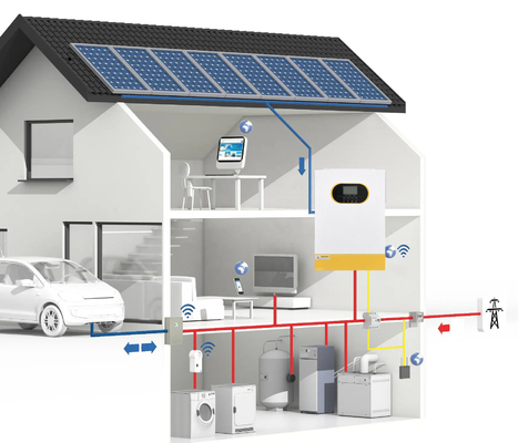 Inversor híbrido solar de 48V 5,5kw On/Off Grid 6.2KW Inversor híbrido Frequência 50Hz/60Hz