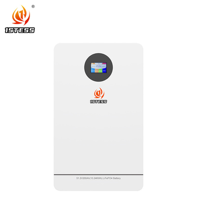 Bateria de armazenamento de energia doméstica montada na parede 51.2V 200ah 10.24kwh Química de íons de lítio Alta capacidade