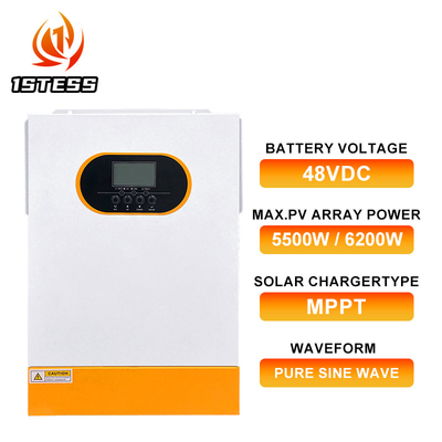 48VDC Voltagem de saída Inverter híbrido 5000W Sistema de energia solar de reserva com carregador solar MPPT
