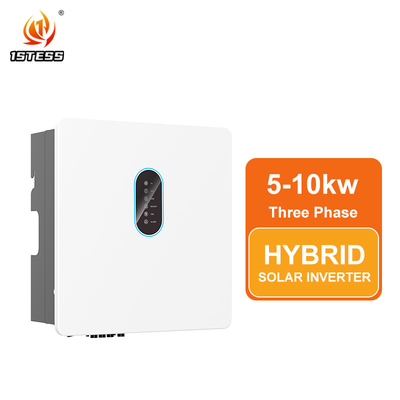 IP65 Fase única 5kw 6kw 8kw 10kw Inverter solar híbrido Alta tensão 250V-600V Onda senoidal pura MPPT Inverter solar de rede ligado/desligado