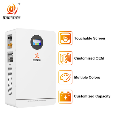 Bateria Residencial Inteligente de 10,24kWh 51,2V 200Ah com Controlo Tátil