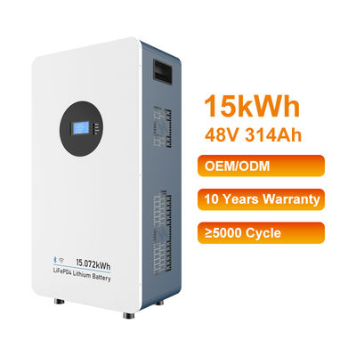 Sistema de armazenamento de energia doméstica seguro e confiável com 48V 314Ah Lifepo4 Bateria de lítio 15kwh para energia de backup