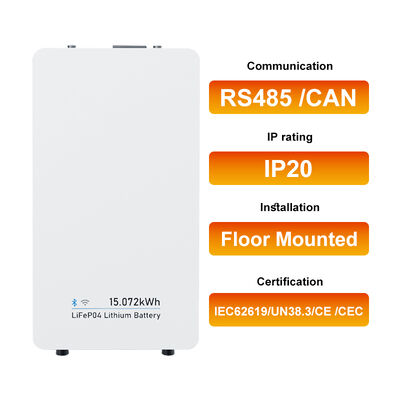 48V 314Ah 15kwh LiFePO4 Bateria de Lítio All in One Unidade de armazenamento de energia doméstica montada na parede