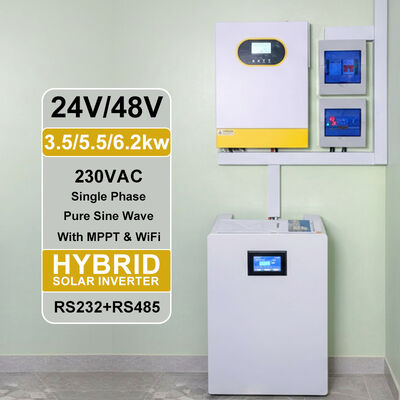 6.2KW 48V Off Grid Hybrid Inverter Pure Sine Wave MPPT 500Vdc High PV Input Single Phase for Harsh Environment with Dust Cover